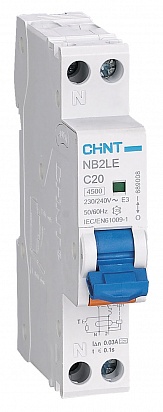 CHINT Диф. авт. выкл. NB2LE 1P+N 10A 30mA 1мод., х-ка С, электронный тип AС, 6kA (R)