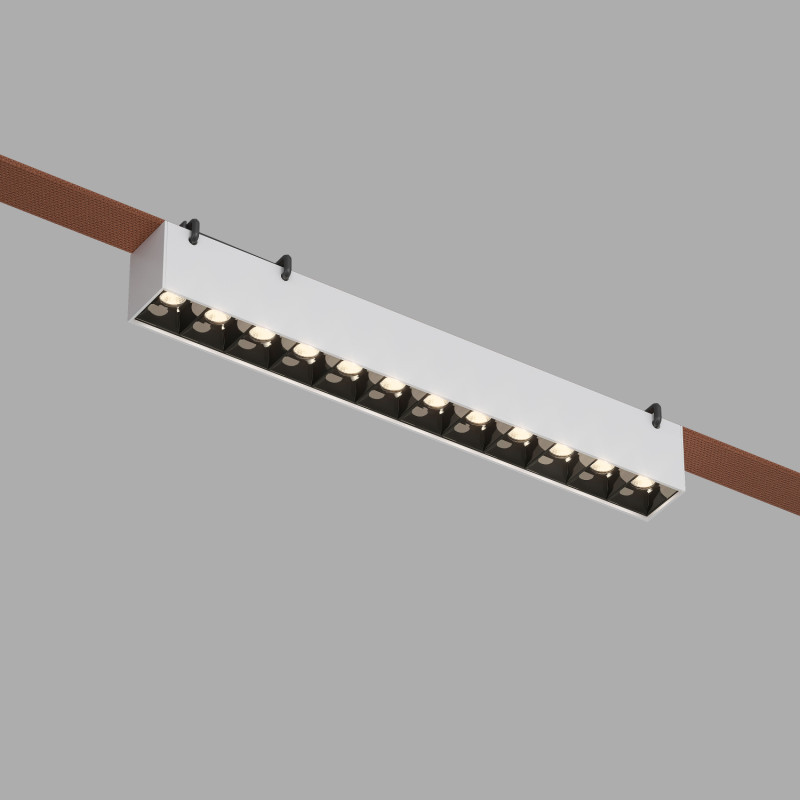 Denkirs DK55701-WB Трековый светильник Belty Grill со светодиодом L323mm H45mm 48V 12W 24° 3000K IP20 белый с черным алюминий