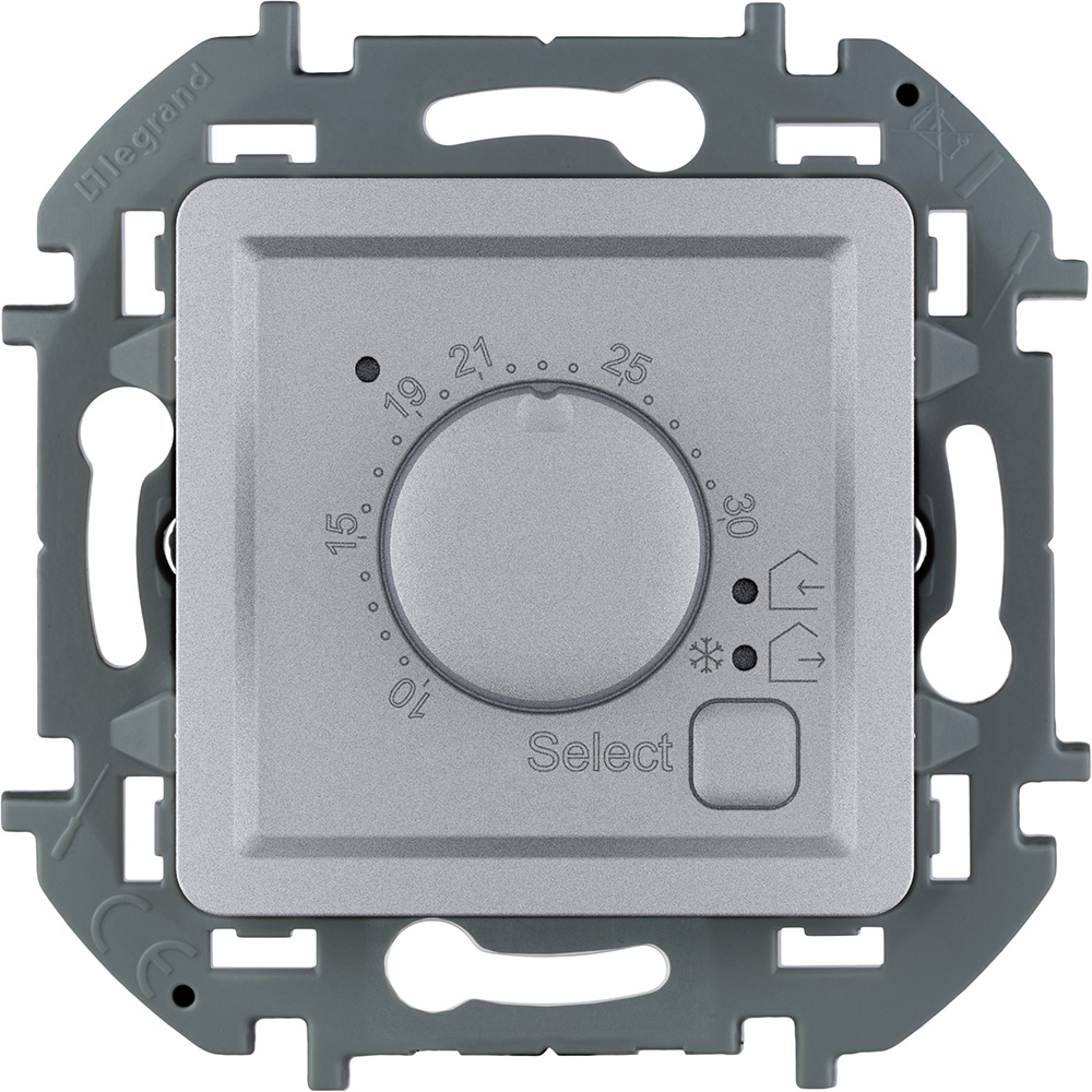 Legrand INSPIRIA Алюминий Термостат с внешним датчиком для тёплых полов