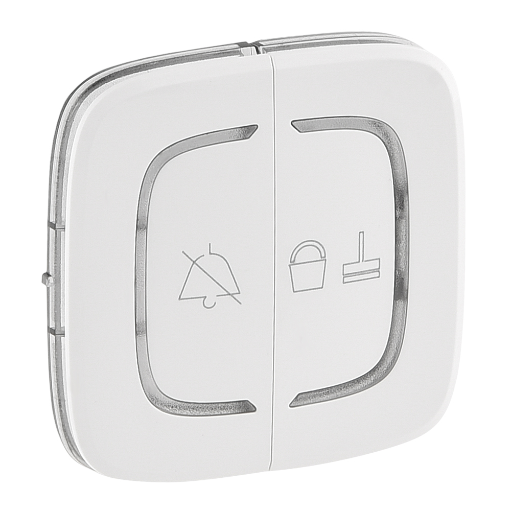 Legrand Valena ALLURE Бел MyHome Накладка дв. для мех. BUS/SCS с символом "Не бесп" и "Убрать ном"