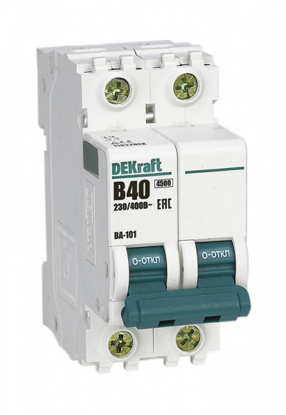 DEKraft ВА-101 Автоматический выключатель 2Р 40А (B) 4,5кА