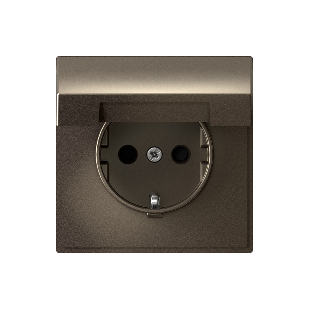 Systeme Electric ArtGallery Мокко Розетка с заземл. со шторк. с крышк., 16А, IP20,  механизм, быстрозажим. клем.