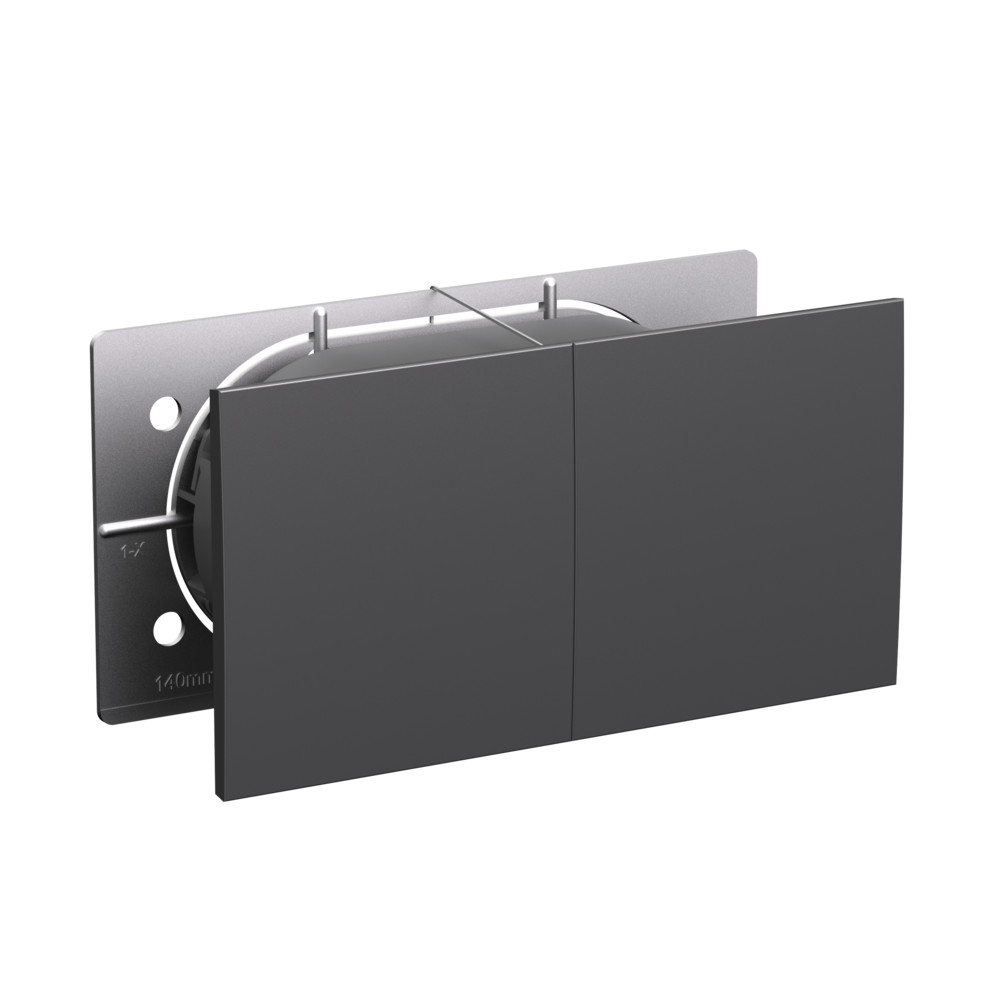 Systeme Electric AtlasDesign Базальт Розетка двойная с/з со штор.со сдвиж. крышк, 16А, в сборе
