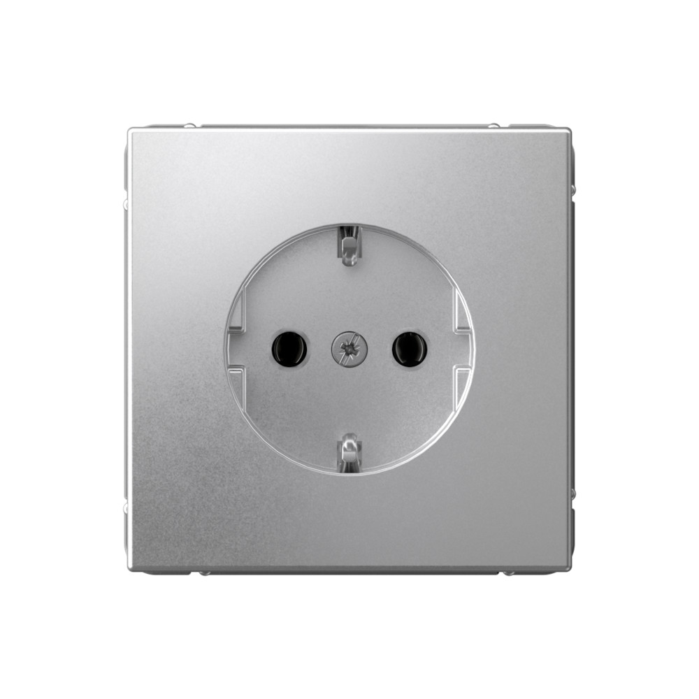 Systeme Electric ArtGallery Алюминий Розетка с заземлением, 16А, механизм