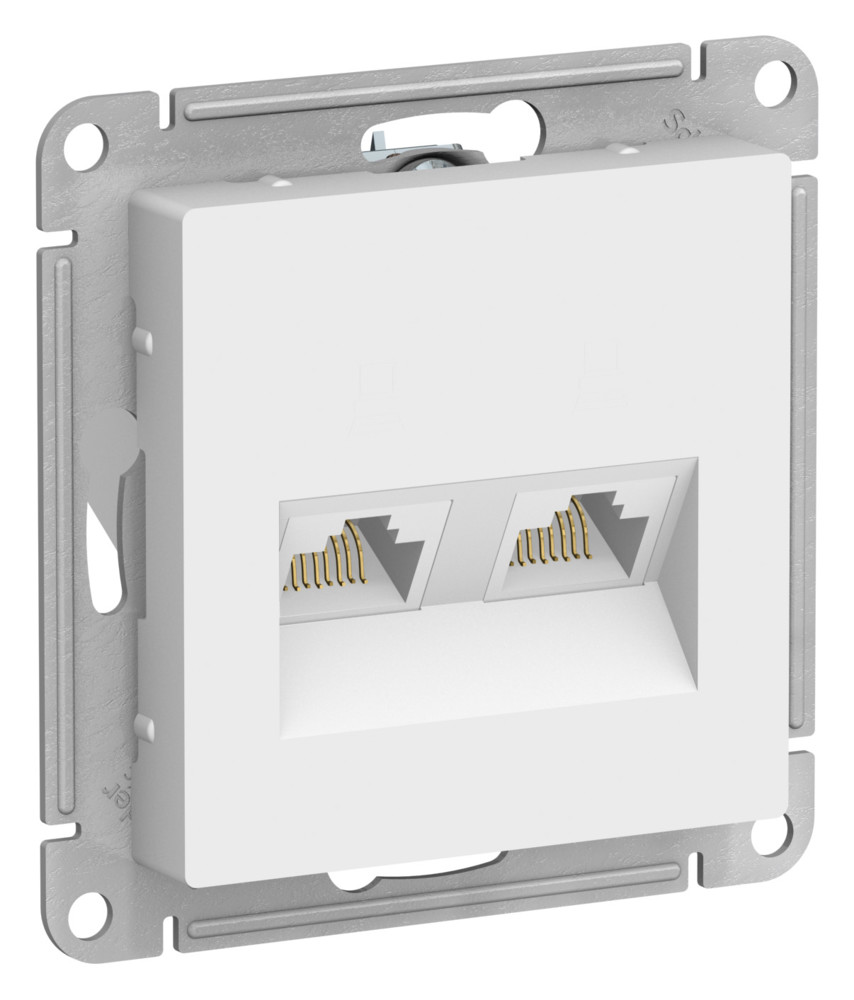 Systeme Electric AtlasDesign Лотос Розетка двойная компьютерная RJ45+RJ45, кат.5Е, механизм