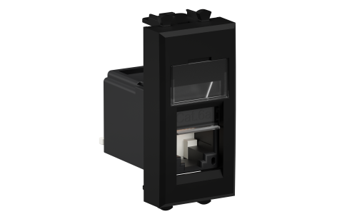 DKC Avanti Черный матовый Компьютерная розетка RJ-45  категория 6А 1 модуль