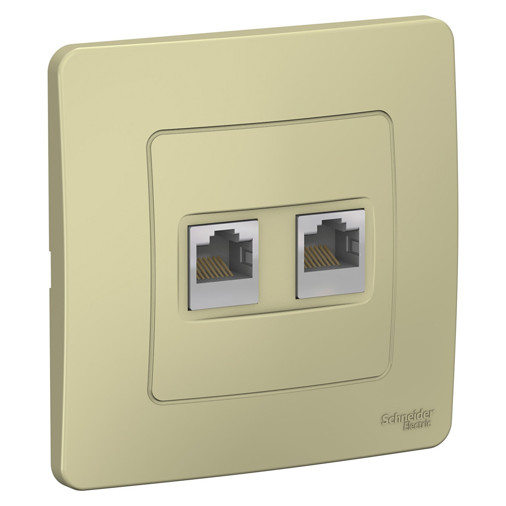 SE Blanca внутр Беж Розетка 2-ая компьютерная RJ45, кат.5E