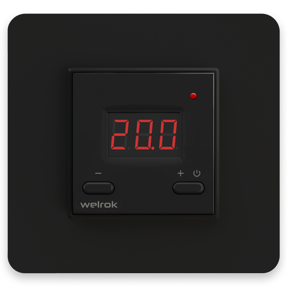 Welrok vt bk Терморегулятор цифровой с индикацией температуры 16 А, 3000 ВА, 0…35  °С