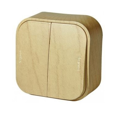 Legrand Quteo Сосна Выключатель 2-клавишный 10А