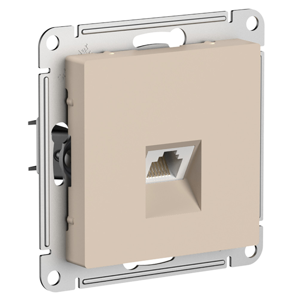 SE AtlasDesign Песочный Розетка компьютерная RJ45, кат. 6A, механизм