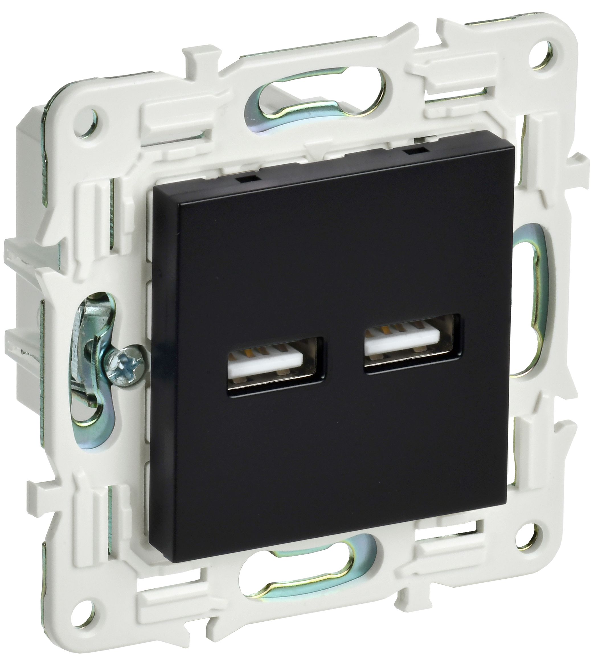 IEK SKANDY Черный Розетка USB A+A 3,1А SK-R15Bl