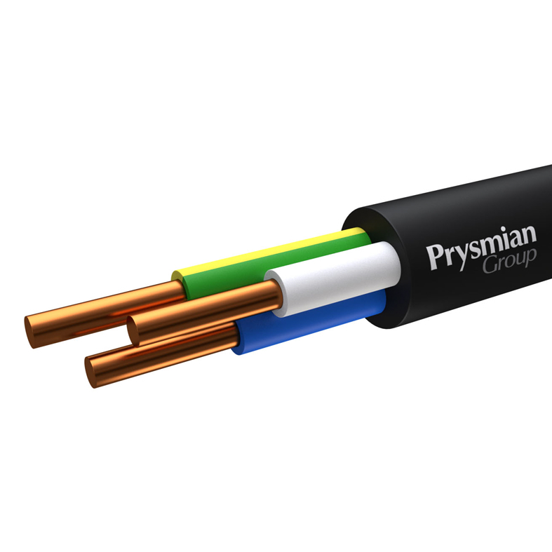 Кабель ВВГнг(А)-LS 3x1,5 ок (N, PE) (Черный РЭК-Prysmian)