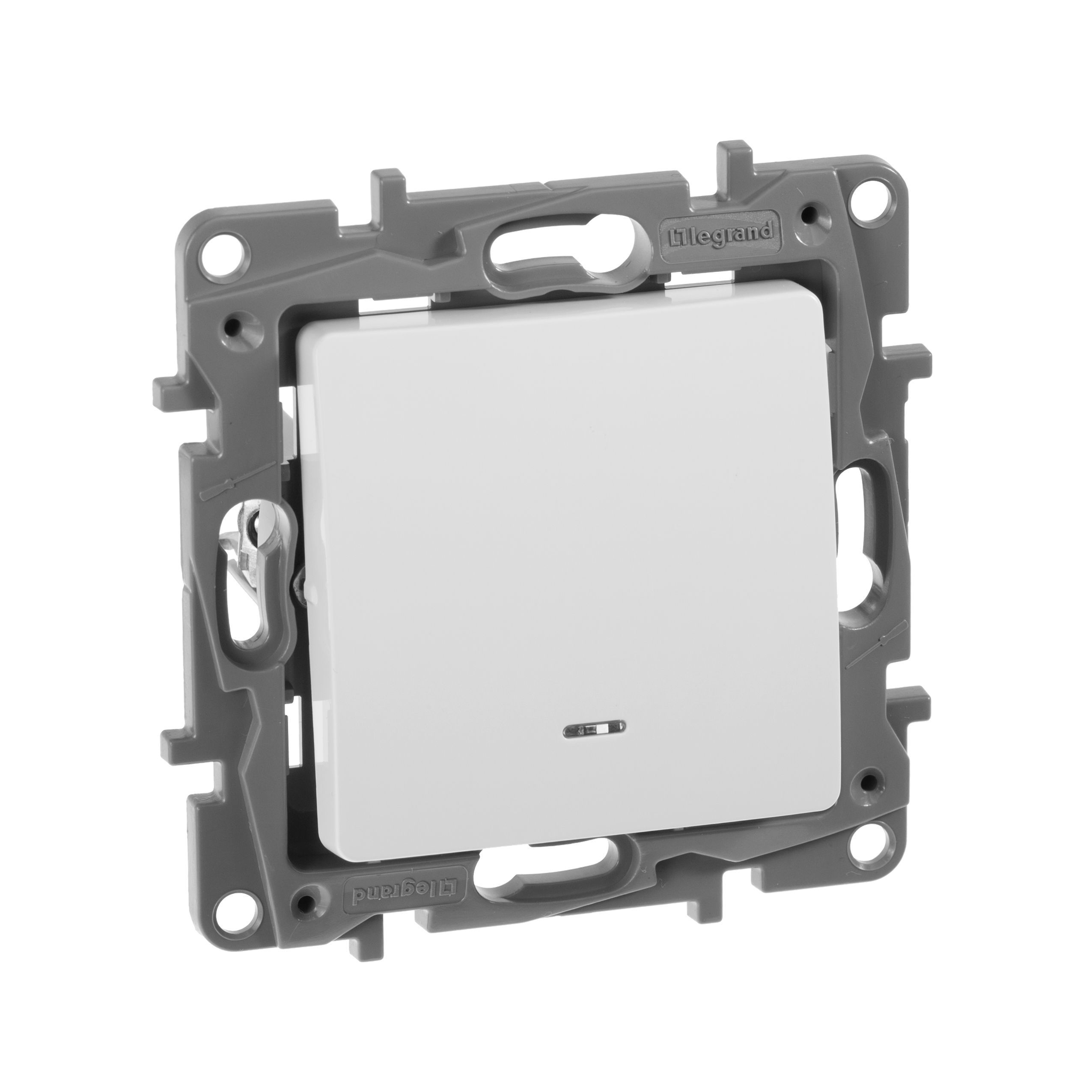 Legrand Etika Белый Выключатель 1-клавишный с подсветкой, 10А, Винтовые клеммы