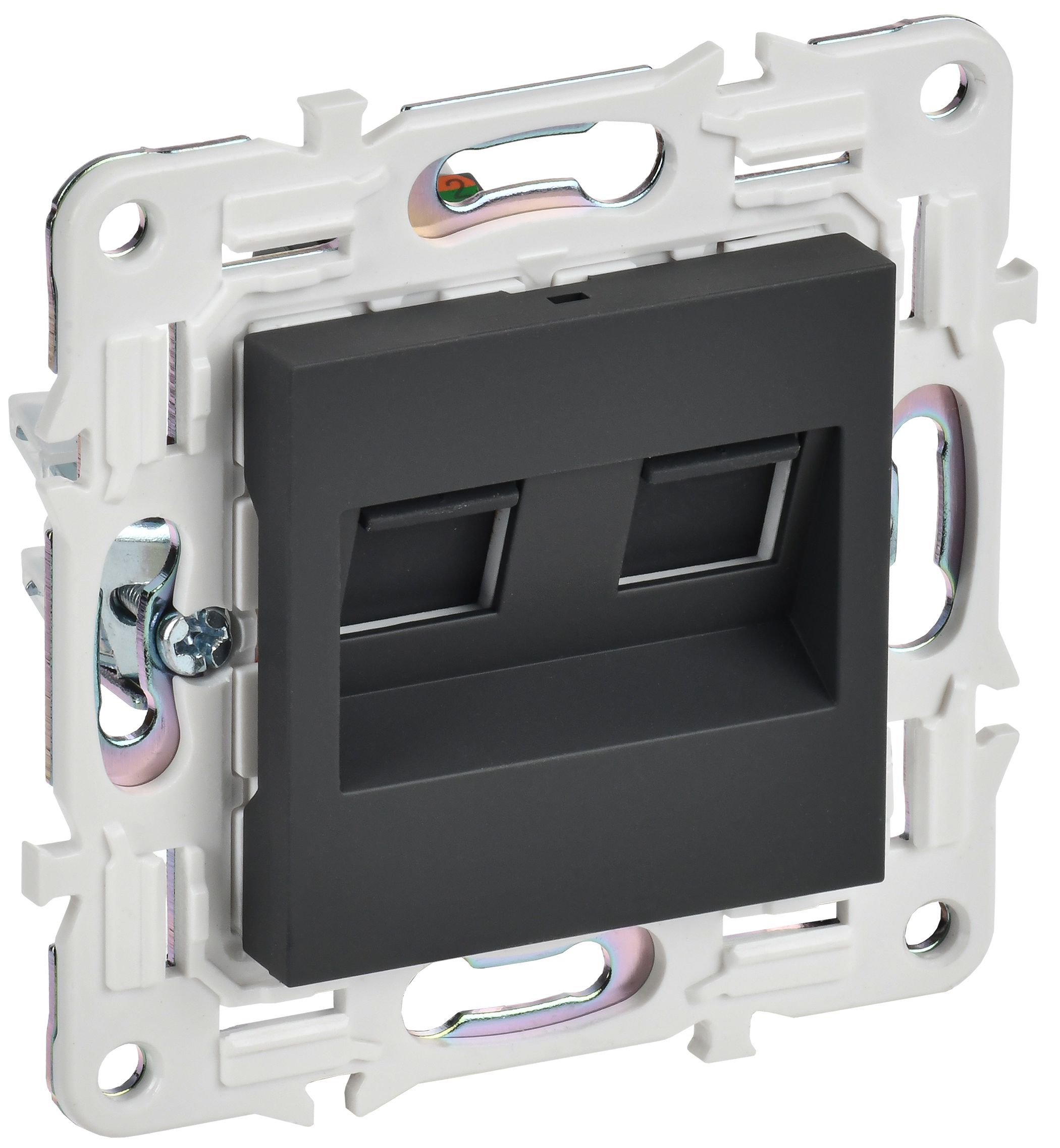 IEK SKANDY Графит Розетка компьютерная двойная RJ45 кат.6 SK-K04G