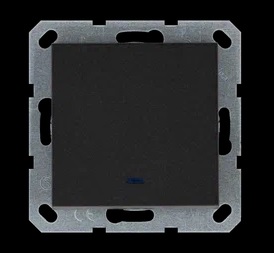 Jasmart G Антрацит Выключатель 1-кл с подсветкой 10A 250V~