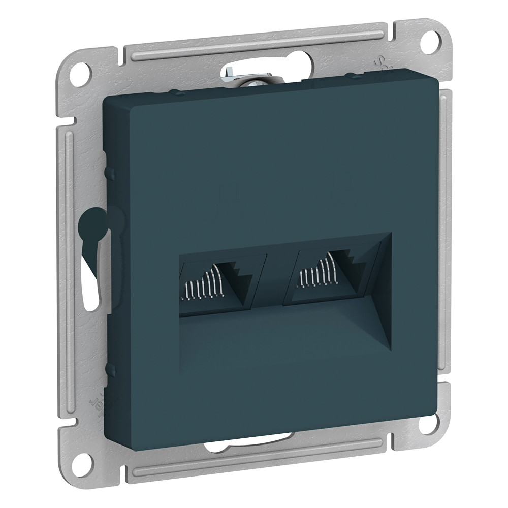 SE AtlasDesign Изумруд Розетка двойная компьютерная RJ45+RJ45, кат.5E, механизм
