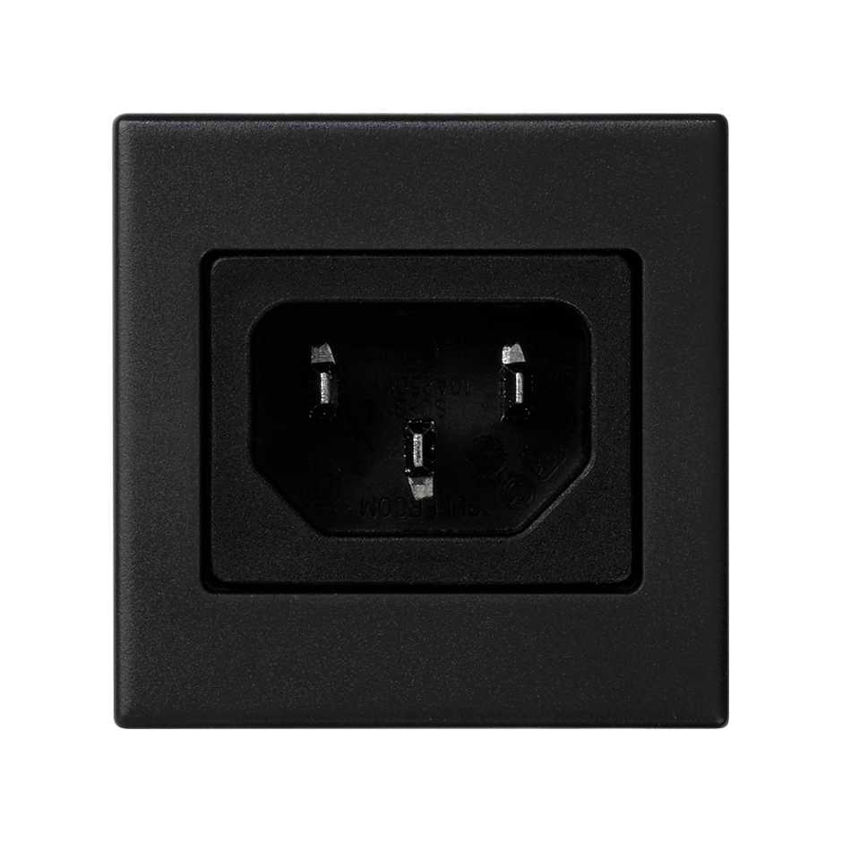 Simon Connect Графит Плата c 1-м разъёмом папа IEC320, 45х45мм