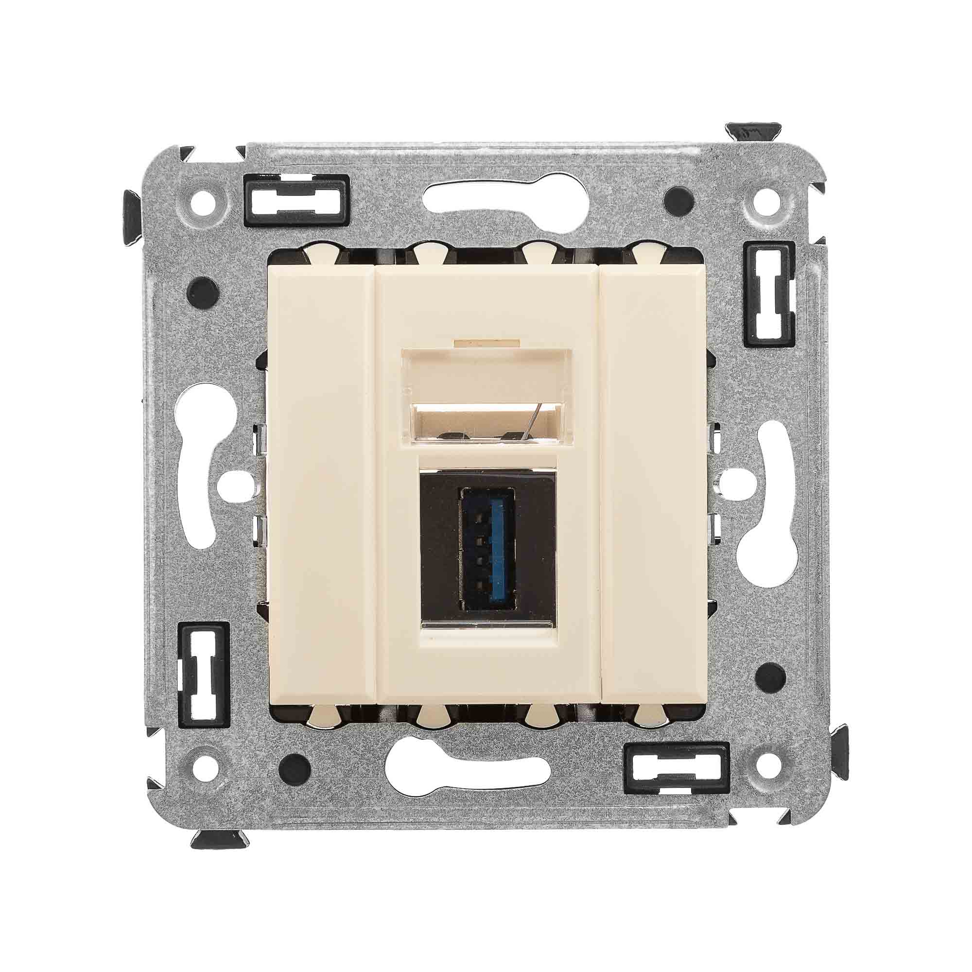DKC Avanti Ванильная дымка Розетка одинарная тип А-А USB 3.0
