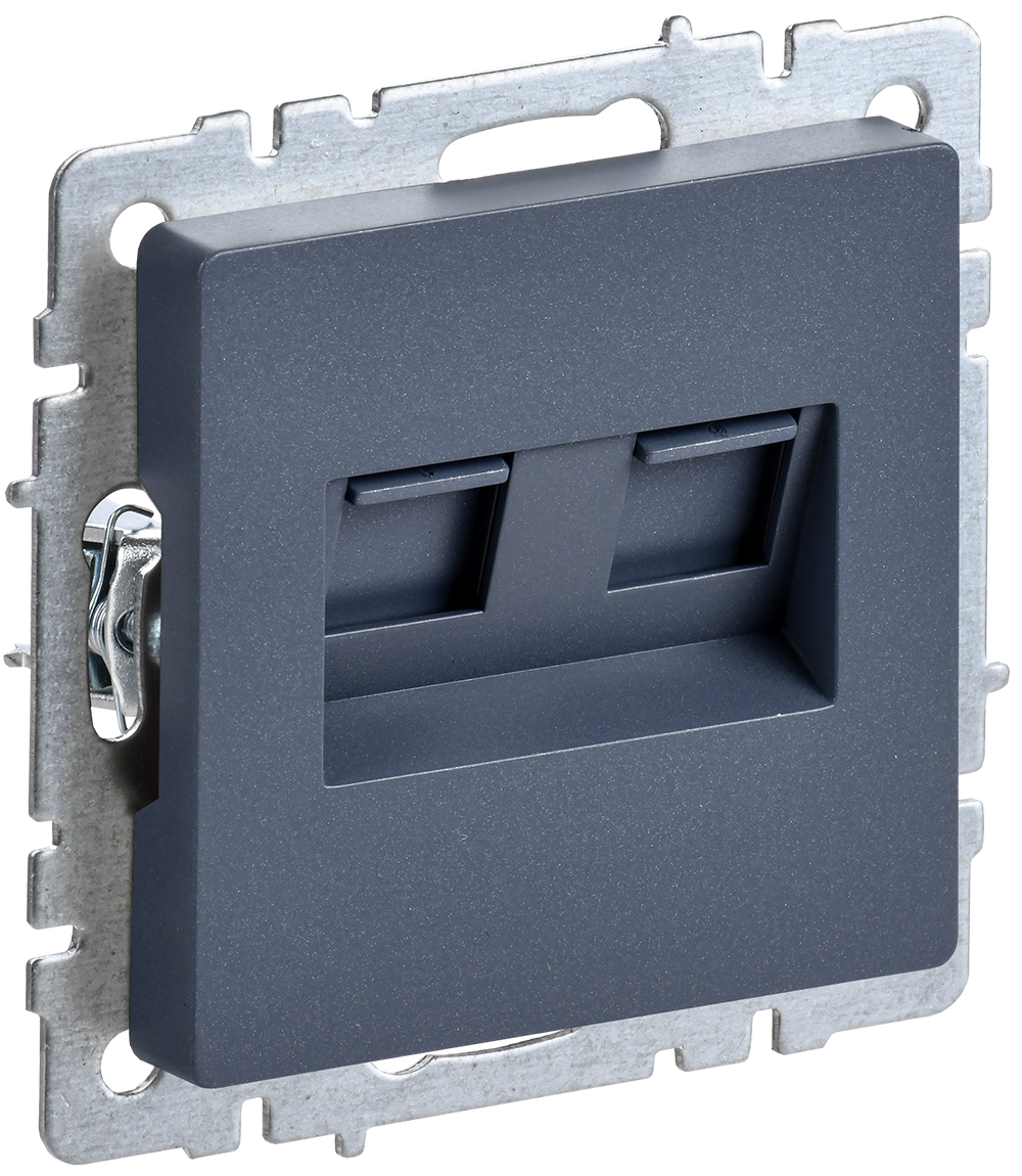 IEK BRITE Розетка двойная RJ11+RJ45 кат.5E РК/Т12-БрМ маренго