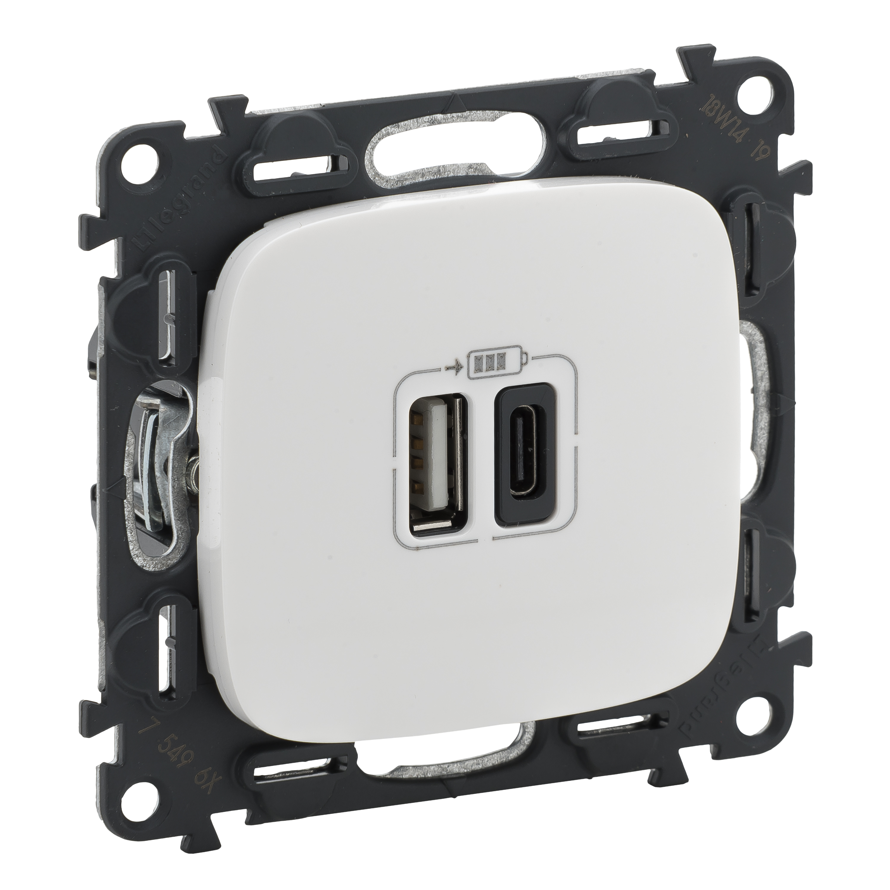 Legrand Valena Allure, белый, зарядка USB A-C