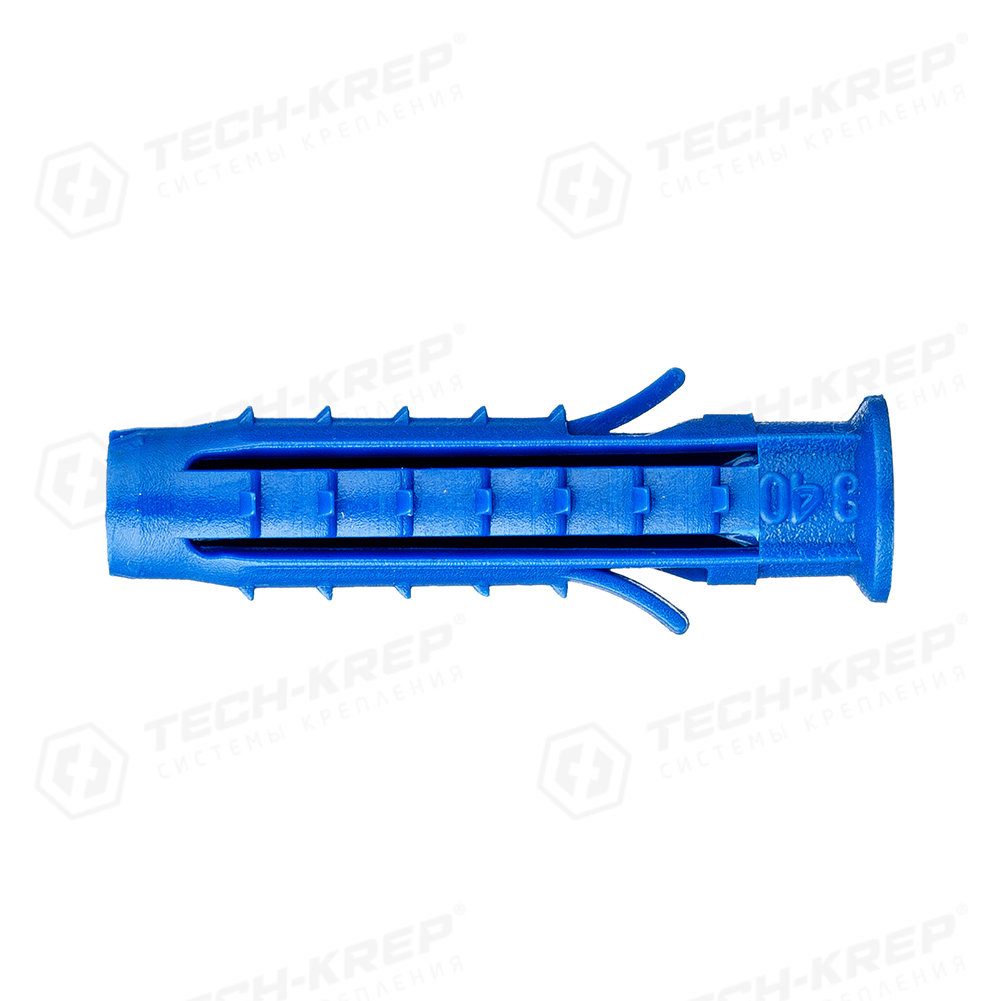 Tech-Krep Дюбель распорный Чапай 8х40 шипы+усы (синие) (500 шт) - пакет накл.