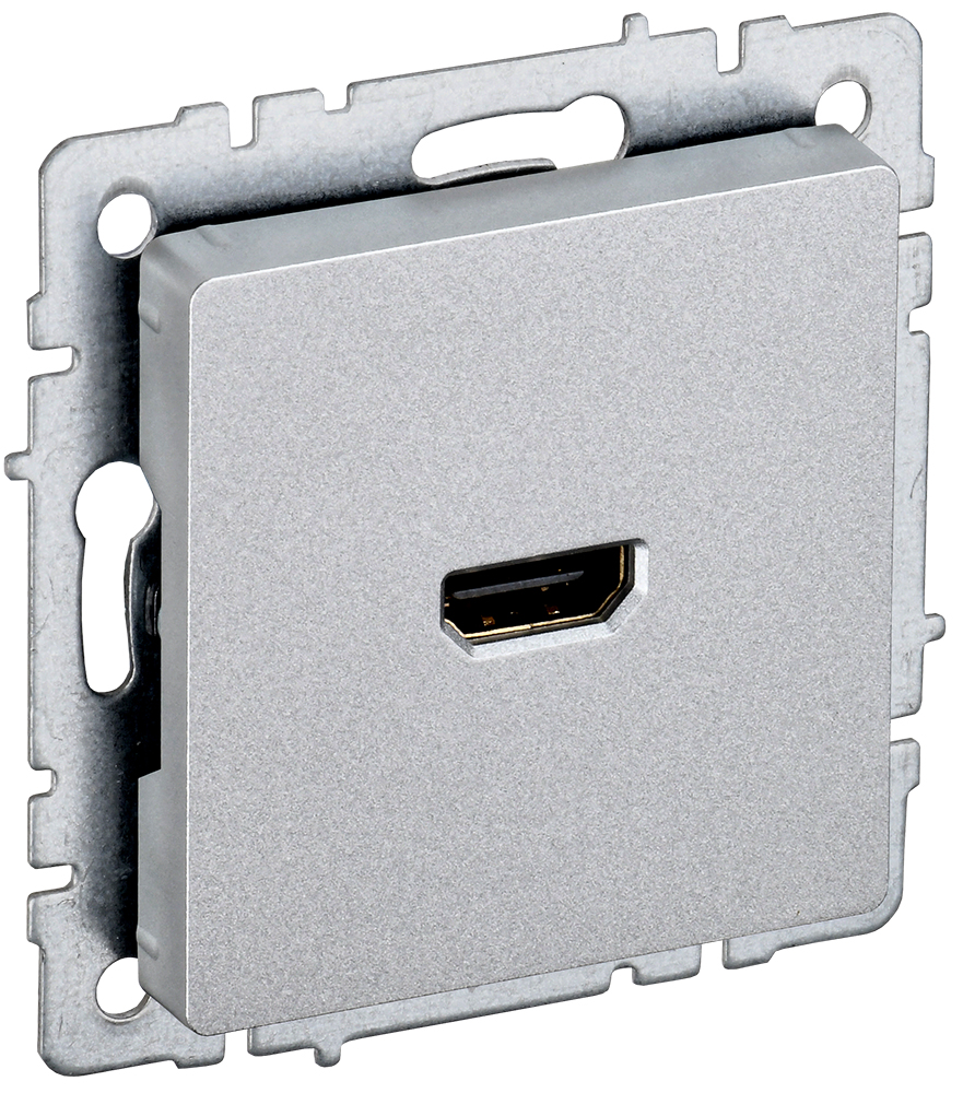 IEK BRITE Розетка HDMI РHDMI-0-БрА алюминий