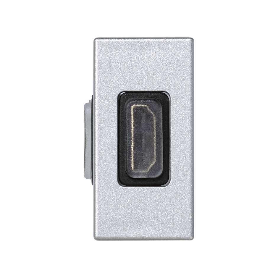Simon Connect Алюминий Разъём HDMI, 22,5х45мм, (мама-мама)