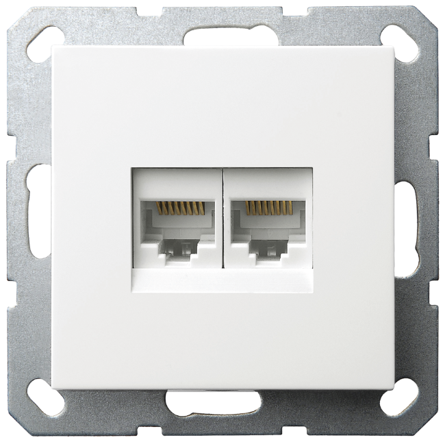Jasmart G Белый глянцевый Розетка RJ45 2-ая, 6 категория