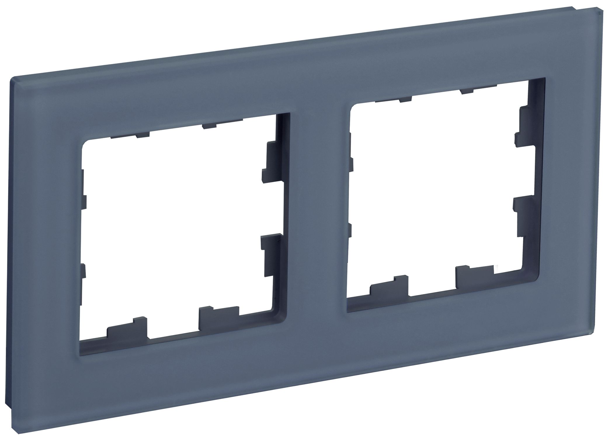 IEK BRITE DECOR Маренго матовый стекло Рамка 2-мест. РУ-2-2-Бр