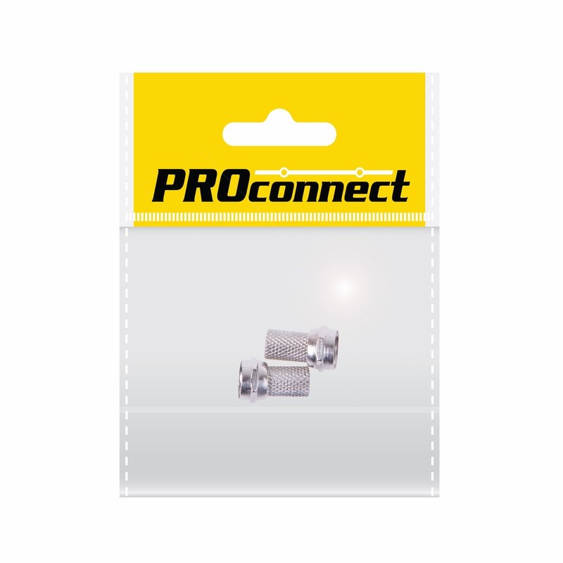 PROconnect Разъем антенный на кабель, штекер F для кабеля RG-6, (2шт.) (пакет)  PROconnect