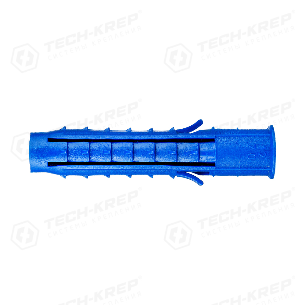 Tech-Krep Дюбель распорный Чапай 12х70 шипы+усы (синие) (200 шт) - пакет накл.