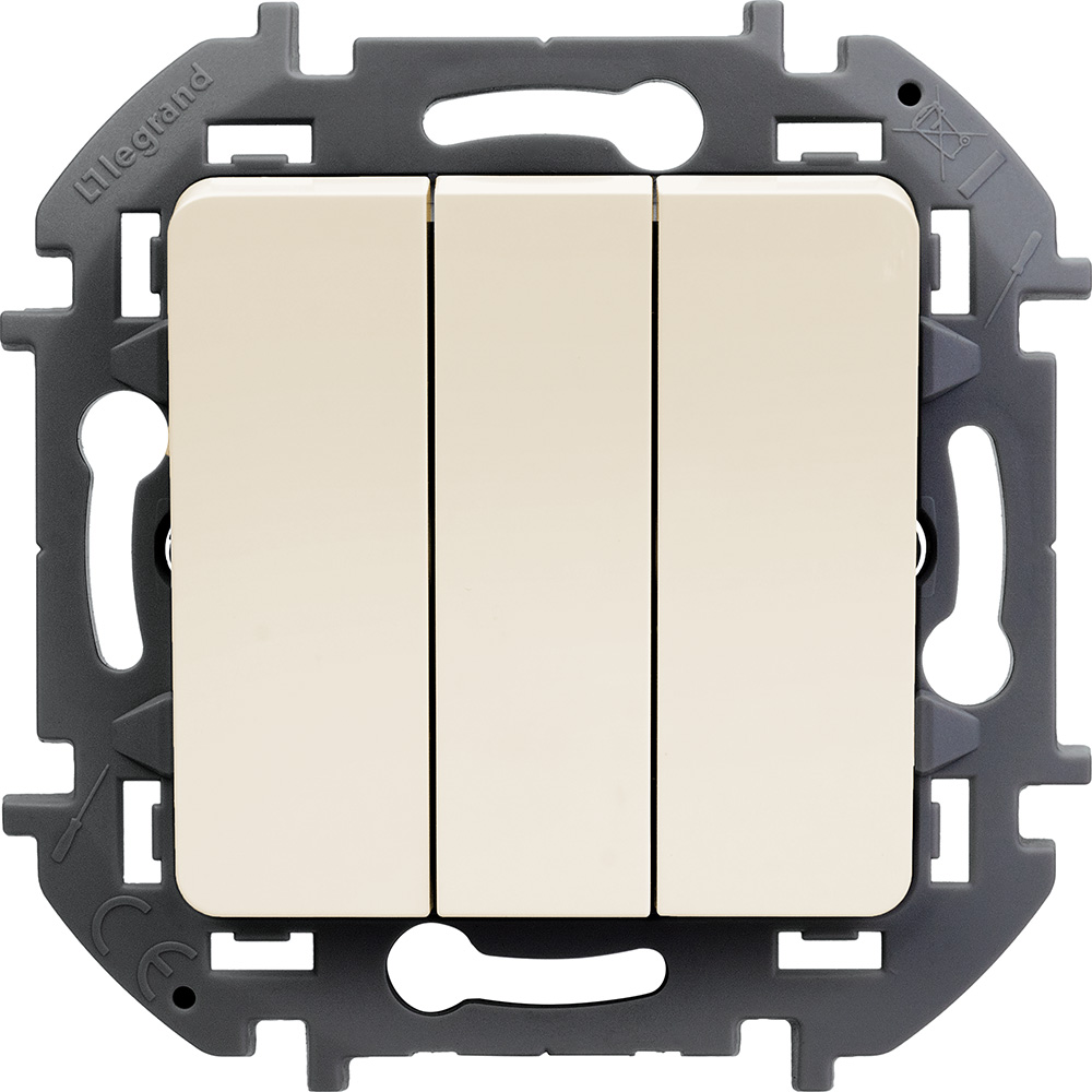 Legrand INSPIRIA Слоновая кость Выключатель трехклавишный 10 AX - 250 В