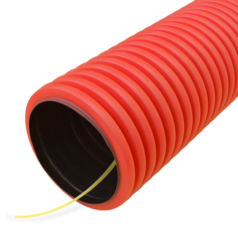Промрукав Труба гофрированная двустенная ПНД гибкая тип 450 (SN16) с/з красная д75 (20м/уп)