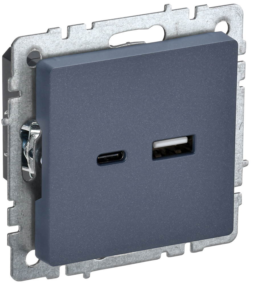 IEK BRITE Роз. USB A+C 18Вт РЮ11-1-БрМ мар.