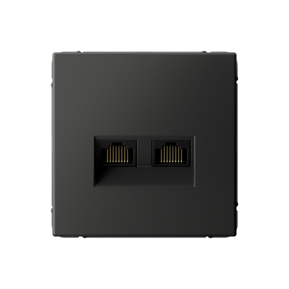 Systeme Electric ArtGallery Базальт Розетка двойная компьютерная RJ45+RJ45, кат.6А, механизм
