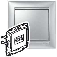 Legrand Valena Алюминий Розетка двойная комп.(RJ45) 1-ая 5 кат UTP + ТЛФ 1-ая (RJ11)
