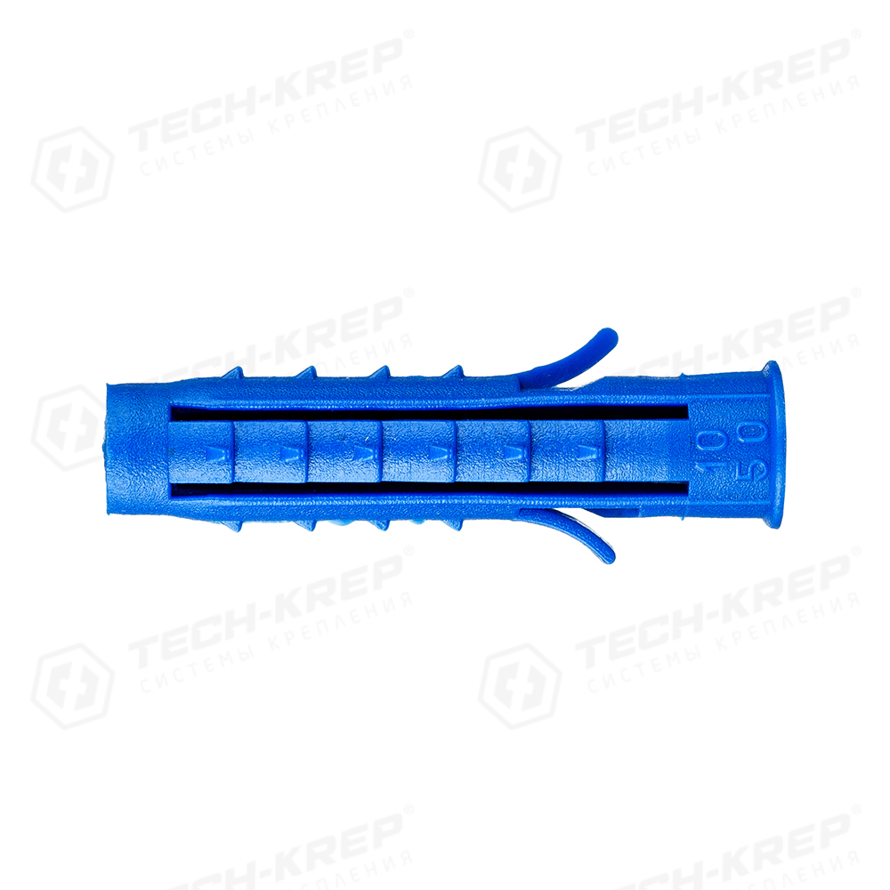 Tech-Krep Дюбель распорный Чапай 10х50 шипы+усы (синие) (500 шт) - пакет накл.