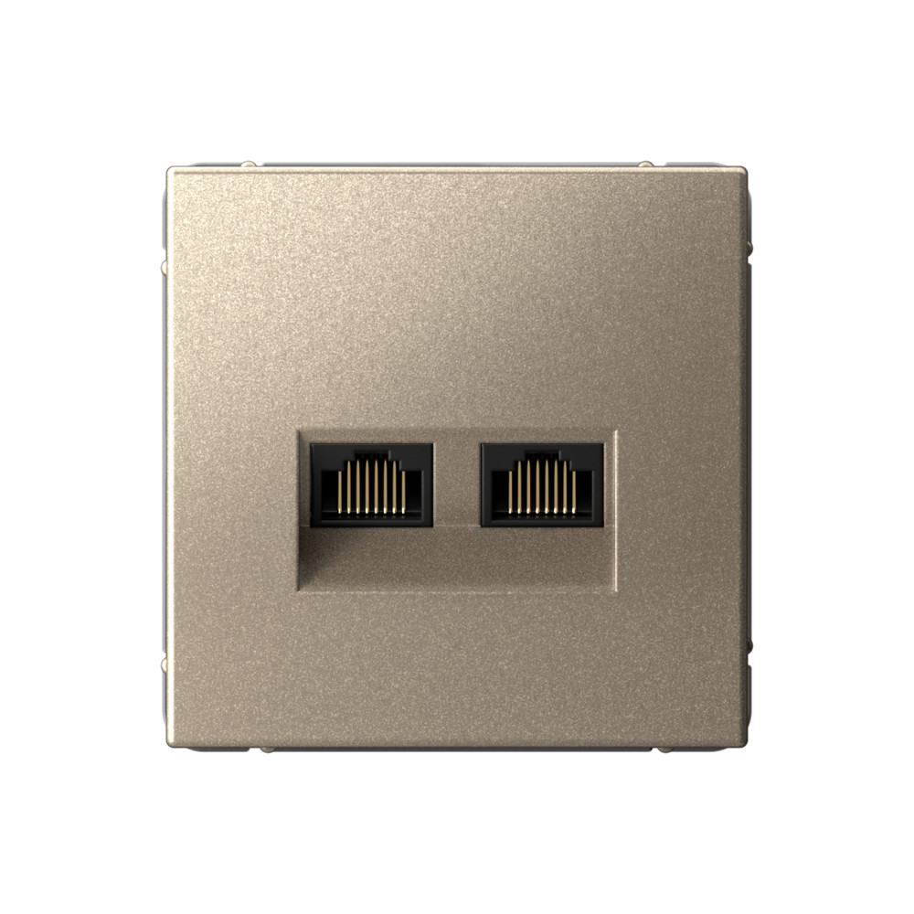 Systeme Electric ArtGallery Шампань Розетка двойная компьютерная RJ45+RJ45, кат.6А, механизм