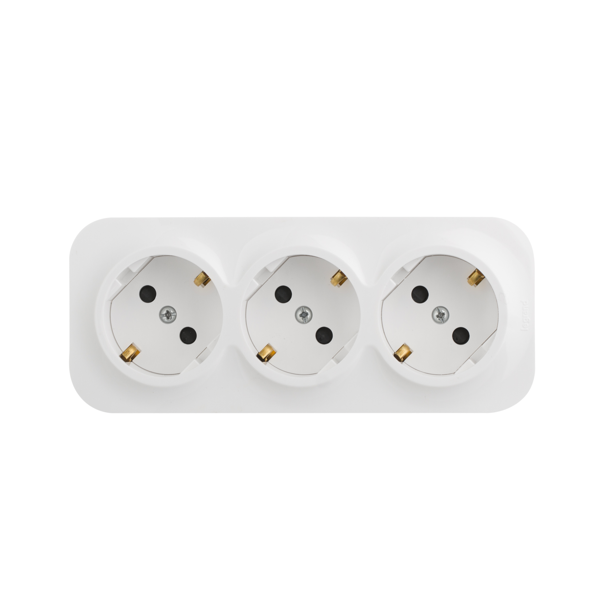 Legrand Quteo IP 20 Белый Розеточный блок с предварительным подключением 3 x 2К+З с защитными шторками - 16 A - 250 В~