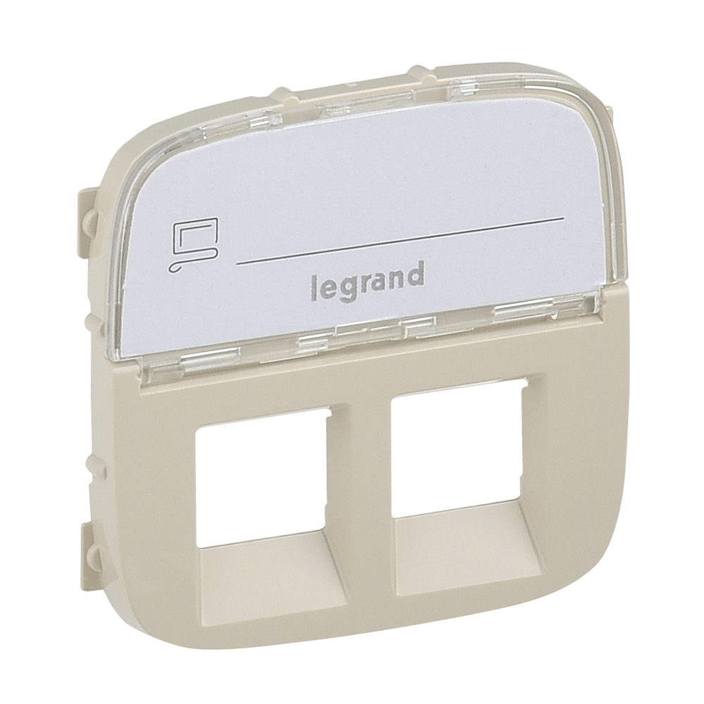 Legrand Valena ALLURE Сл.кость Накладка розетки комп 2-ой/ТЛФ+комп с полем для надписи