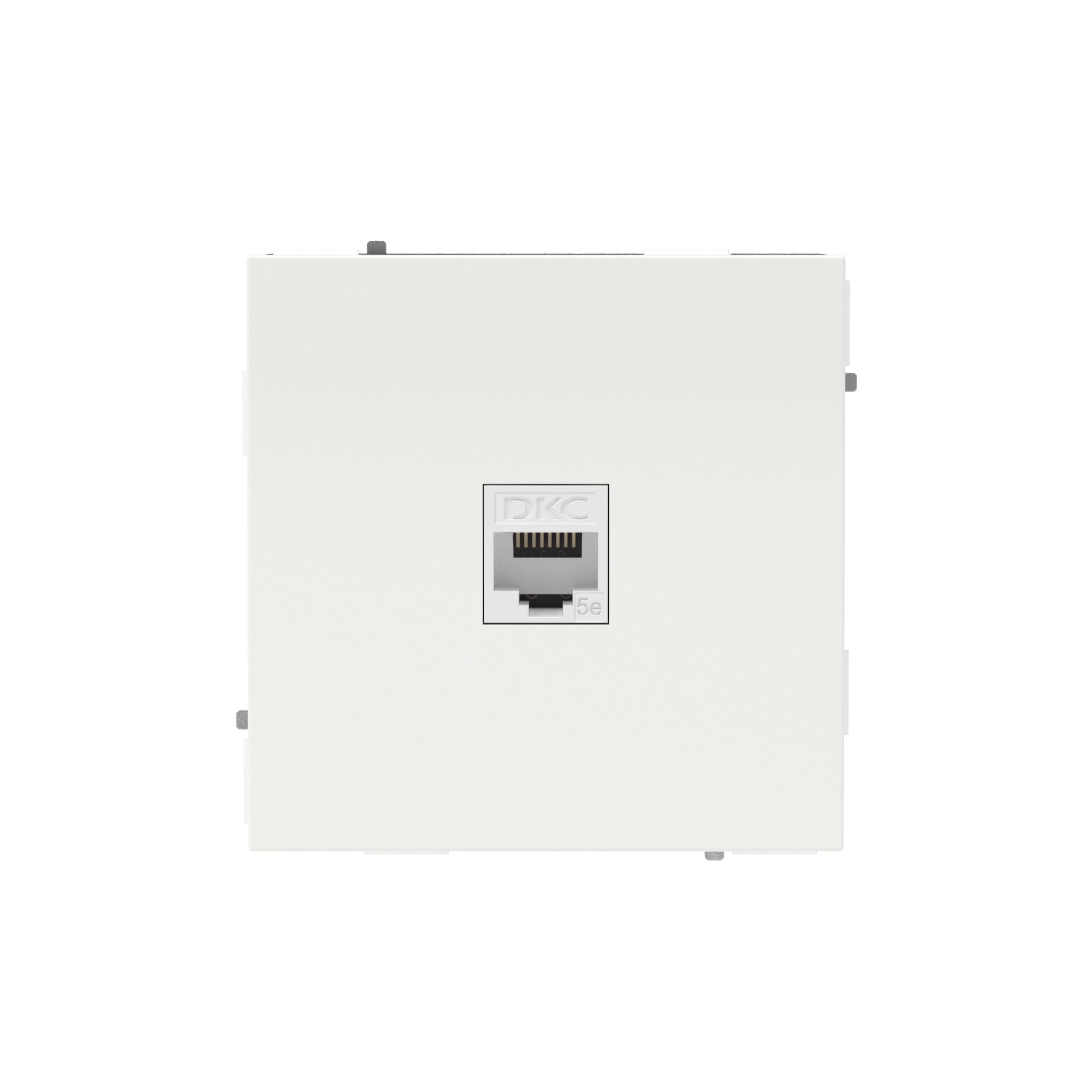 DKC KANT Компьютерная розетка RJ-45 без шторки, кат.5е одинарная, белый песок