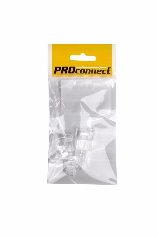 PROconnect Разъем сетевой LAN PROconnect на кабель, штекер 8Р8С (Rj-45), под обжим, "Эконом", 5 шт., пакет БОПП