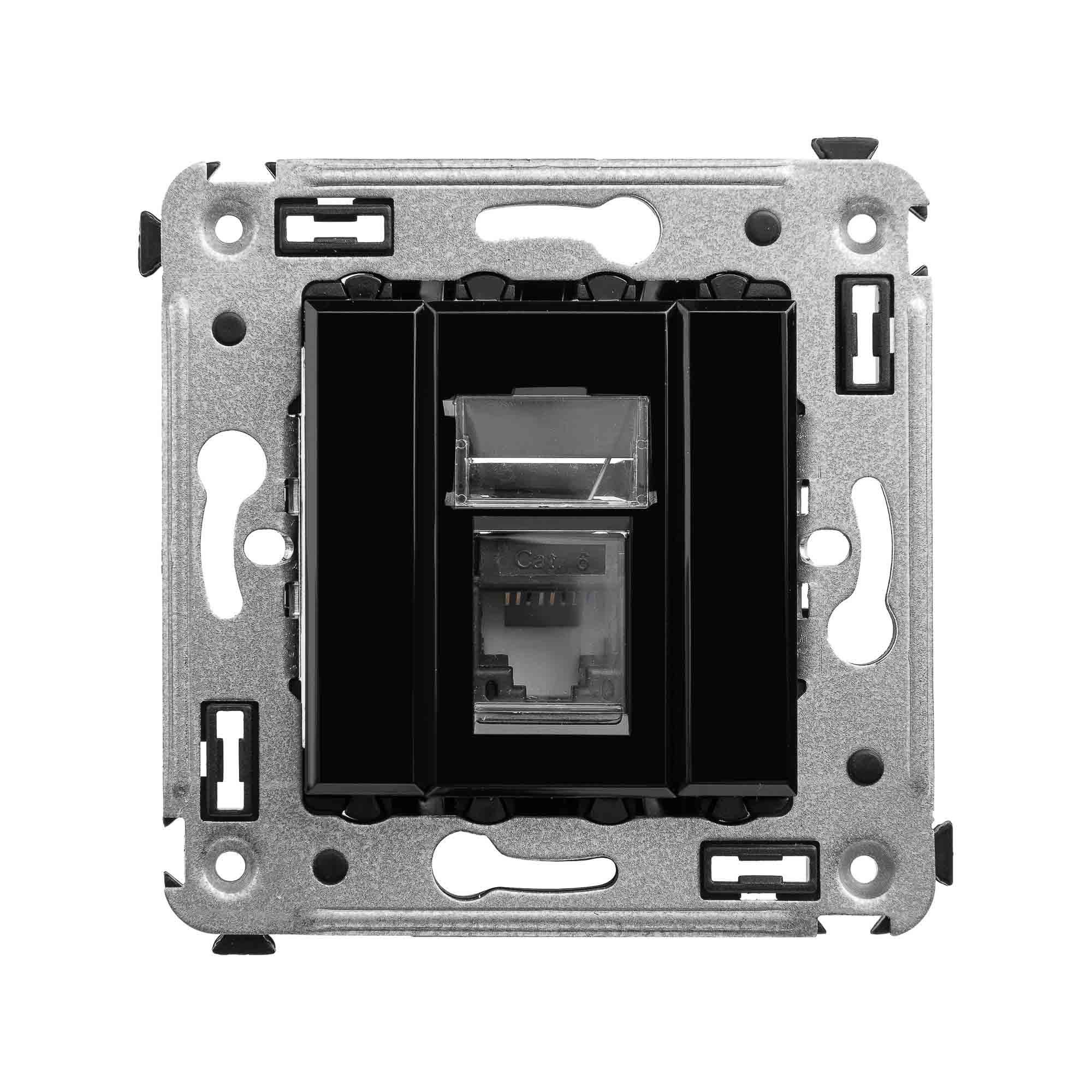 DKC Avanti Черный квадрат Компьютерная розетка RJ-45 один  категория  6
