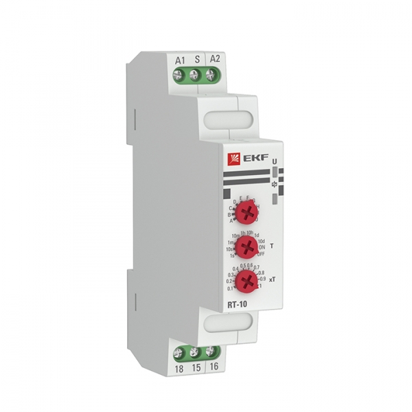 EKF PROxima Реле времени (10 устанавл. функц.) RT-10 12-240В