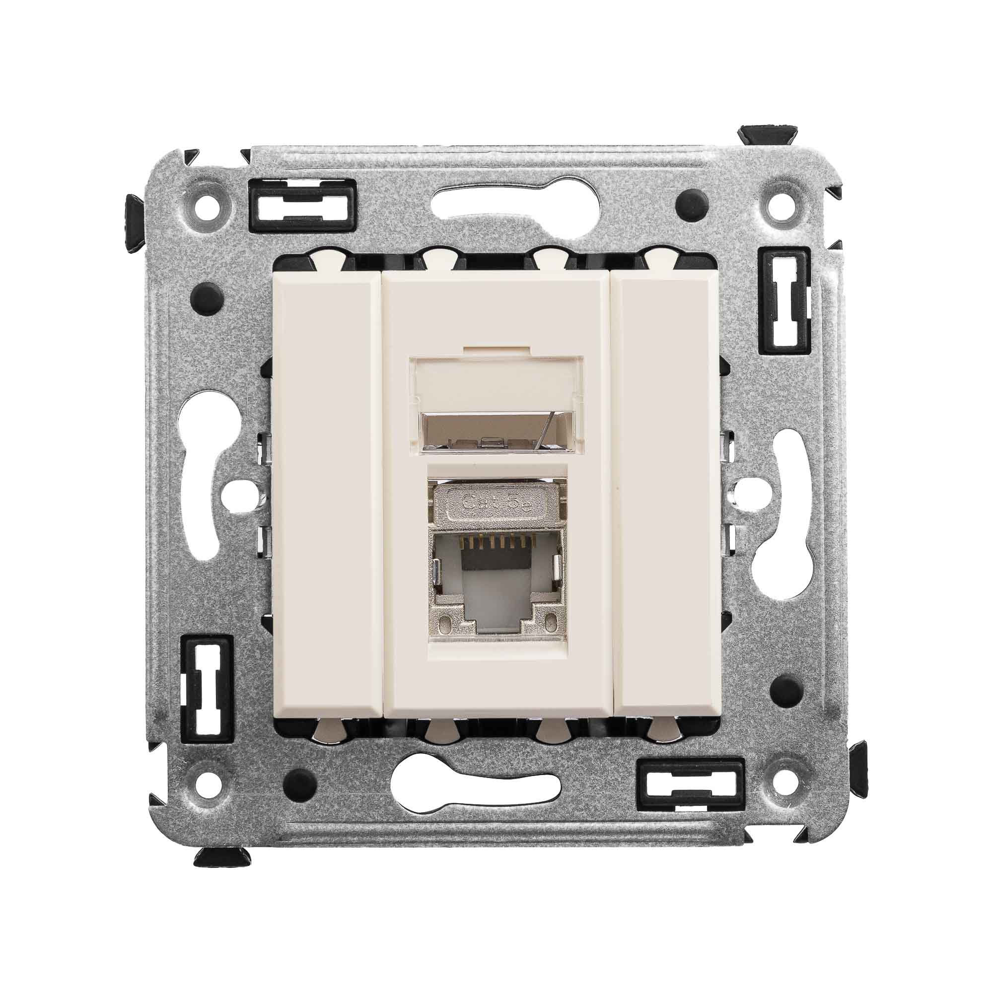DKC Avanti Ванильная дымка Компьютерная розетка RJ-45 одинарная  категория  5e экранированная