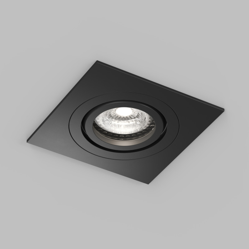 Denkirs DK2111-BK Встраиваемый влагозащищённый светильник HYDRO, IP44, до 15 Вт LED, GU10, алюминий, чёрный