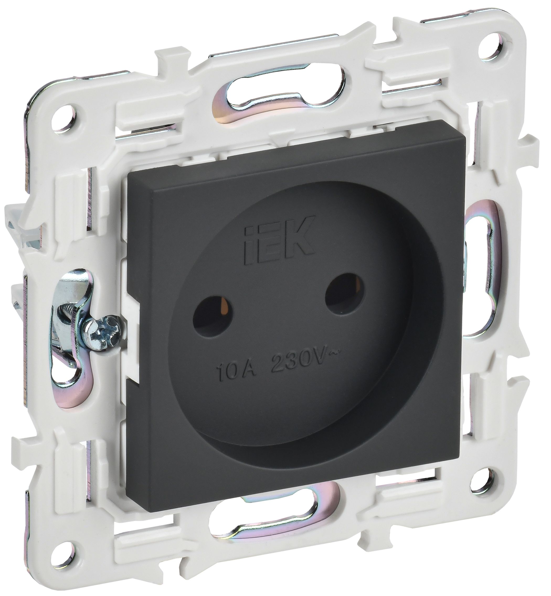 IEK SKANDY Графит Розетка б/з 10А SK-R02G