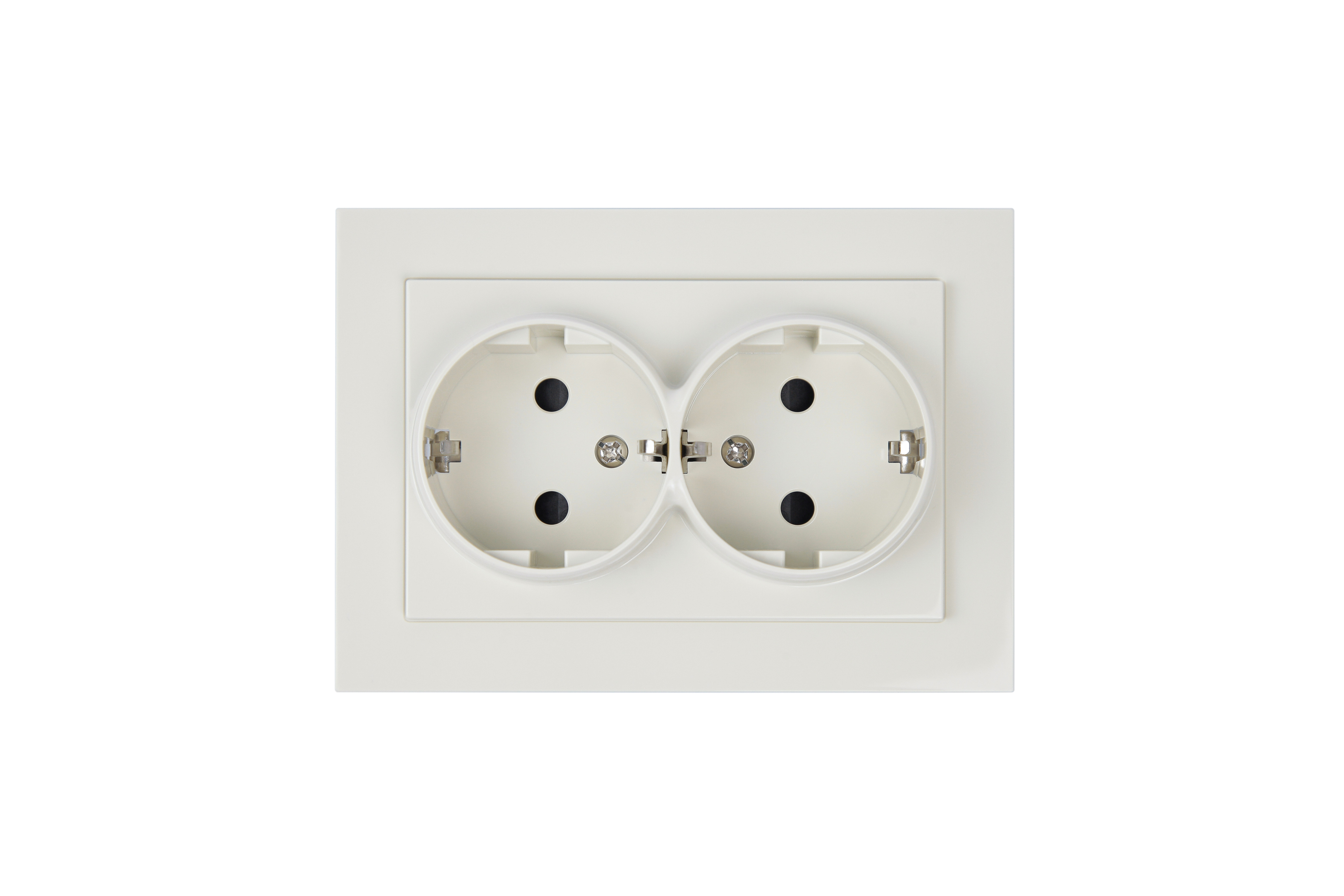 Jasmart G Слоновая кость Розетка с/з двойная со шторками 16A 250V~ 2P+T
