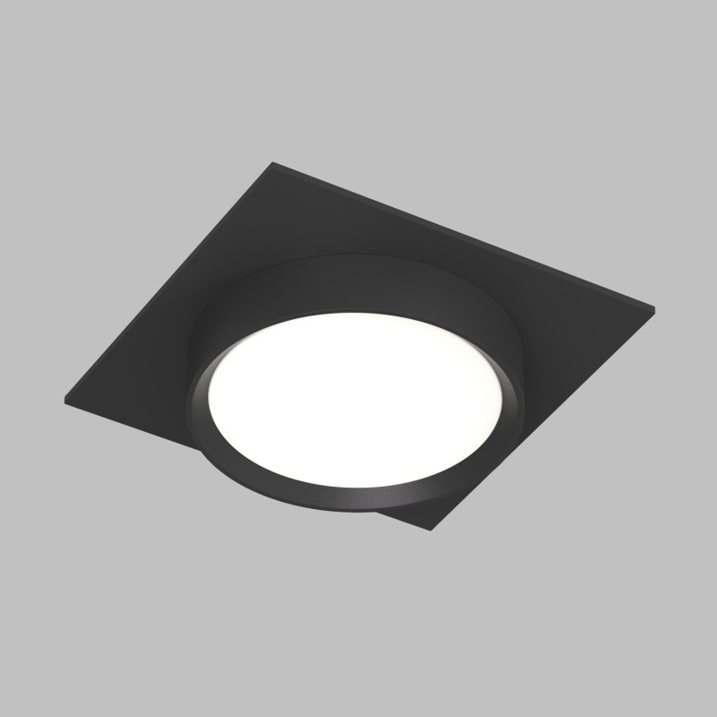 Denkirs DK2091-BK Встраиваемый светильник FLAT, IP 20, до 15 Вт, GX53, LED, черный, алюминий