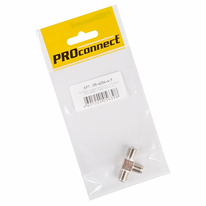 PROconnect Переходник антенный, (3-гнезда F), тройник, (1шт.) (пакет)